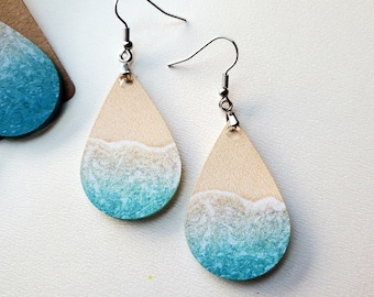 Beach Earring for Mom, Vacation Earring, Birthday Gift for Girlfriend, Dangle Earring for Beach Lover, Gift for Best Friend, Ocean Jewelry