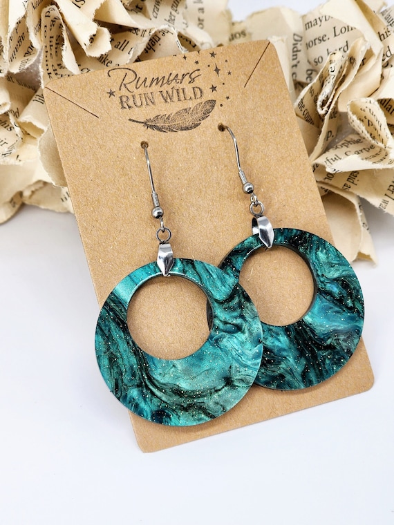 Turquoise Dangle Earring for Women, Long Dangle Statement Earring Set, Bold Earring, Unique Gift for Her, Everyday Earring, Beach Lover Gift