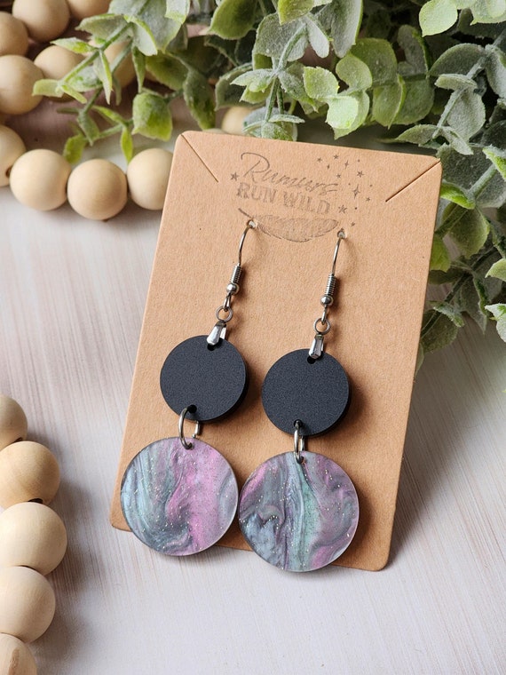 Galaxy Earrings for Women, Cute Dangle Earrings for Sensitive Ears, Star Themed Celestial Earrings for Mom, Star Earring for Astronomy Lover