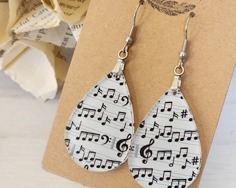 Fun Music Earrings, Gift for Music Lovers, Music Note Earrings for Musicians, Nickle Free Earrings for Choir Members, Gift for Music Majors