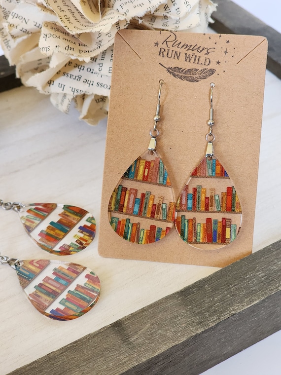 Cute Book Earrings, Bookish Gift for Teacher or Book Lover