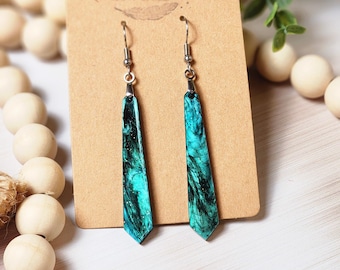 Ocean Wave Acrylic Dangle Earrings: Lightweight Stainless Steel Jewelry