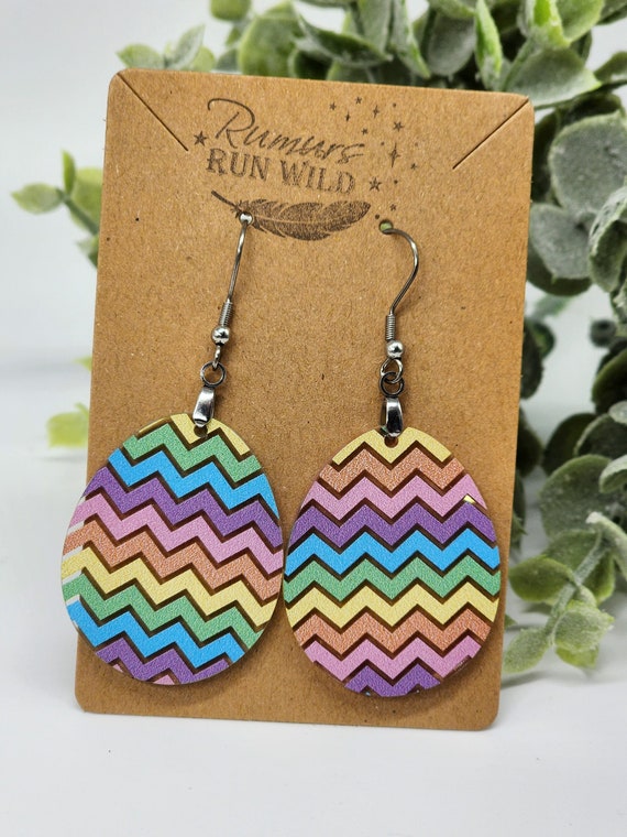 Easter Egg Earrings, Easter Basket Filler for Sister, Colorful Earring Gift for Mom, Lightweight Earrings Nickel Free, Easter Gift for Her