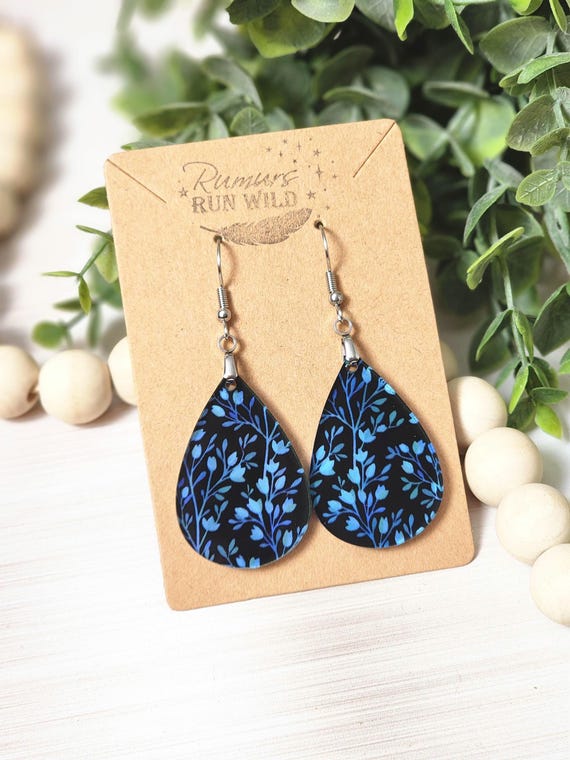 Vine Teardrop Earrings: Lightweight Boho Floral Dangle Earrings for Her, Nickel Free and Hypoallergenic