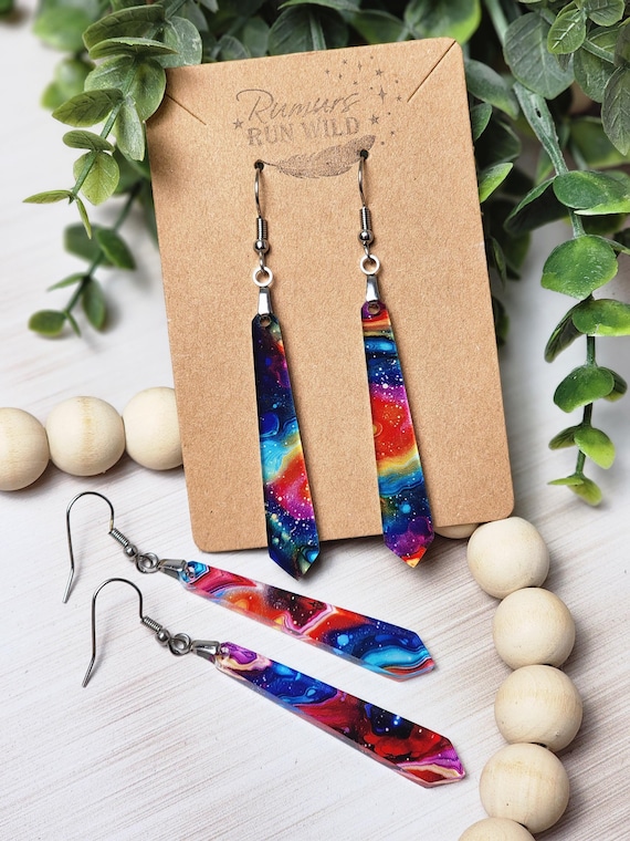 Galaxy Dangle Earrings, Hypoallergenic Astrology Lover Jewelry