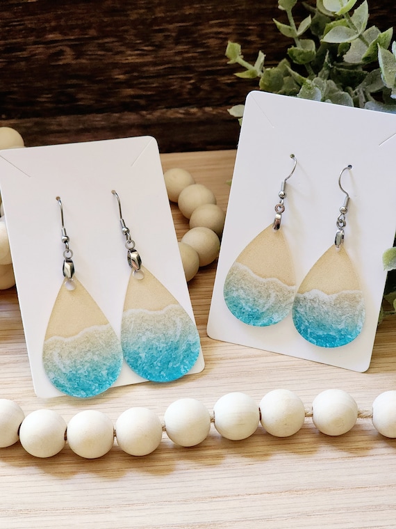 Beach Earrings for Mom, Vacation Earring for Sister, Dangle Earring for Beach Lover, Gift for Best Friend, Handmade Ocean Jewelry