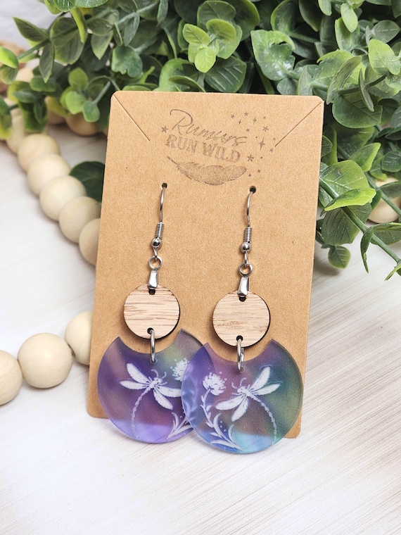 Dragonfly Earrings and Necklace Set, Boho Dragonfly Jewelry Set, Whimsical Dangle Earrings, Nature Lover Gift, Cottagecore Jewelry