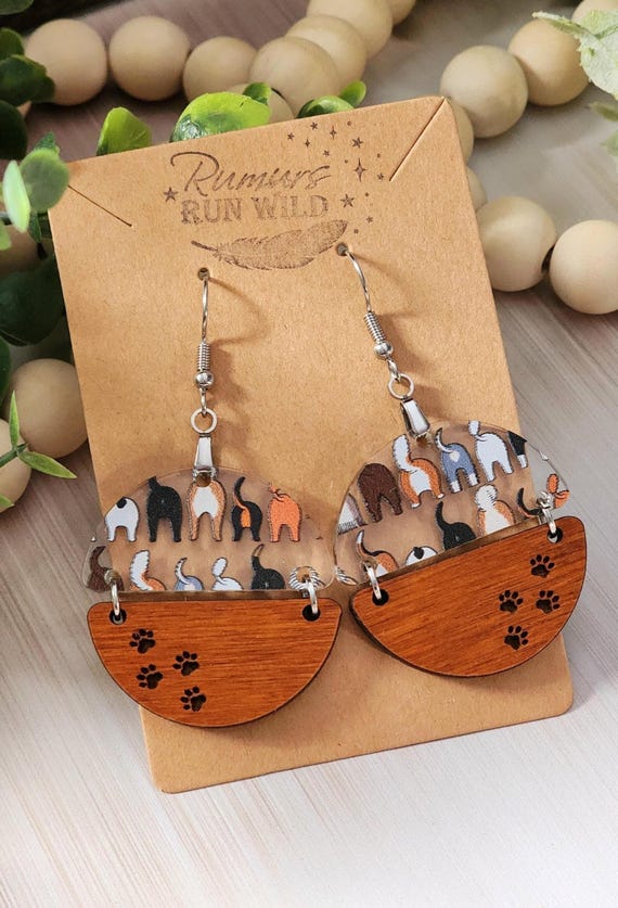 Dog Earrings for Mom, Cute Dog Mom Earrings, Unique Dog Lover Gift for Women, Fun Nickel Free Earrings for Sensitive Ears