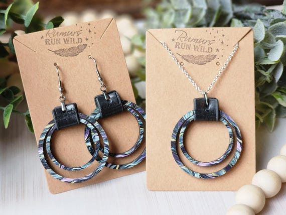 Colorful Statement Earring Set for Wife, Boho Earrings for Her, Nickel Free Earrings Dangle Wooden Earrings with Green and Purple on Black