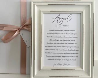 Best Friend Gift, Framed Angel Friendship Poem, Best Friend Birthday Gift with Gift Wrap, Framed Friendship Poem, Friendship Gift