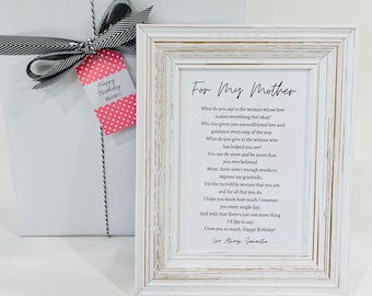 Personalized Mother's Day Poem - Framed Gift for Mom