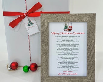 Grandmother Christmas Gift, Grandma Christmas poem, Grandmother Framed Poem, Personalized Gift for Grandmother, Meaningful Gift for Grandma