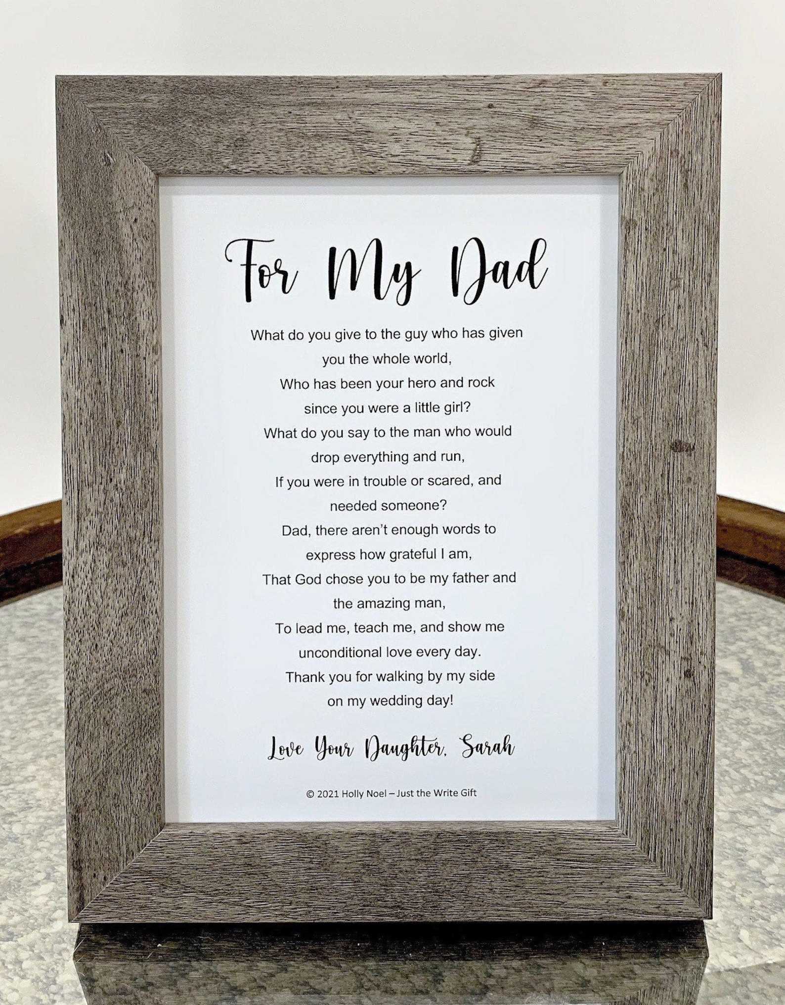 Father of the Bride Poem Personalized Framed Dad Poem Etsy