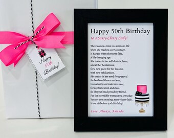 Personalized 50th Birthday Poem Gift: Framed Friendship Print