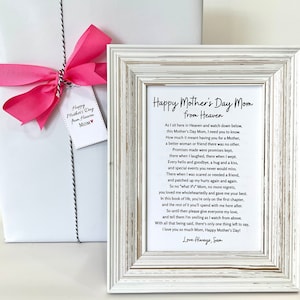 Happy Mother's Day from Heaven, Mother's Day Poem, Loss of Daughter Poem, Loss of Son Poem, Mother's Day Gift for Grieving Parent, Gift Wrap