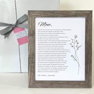 Mother&#39;s Day Poem, Mother&#39;s Day Gift from Daughter, Mom Birthday Poem, Personalized Poem for Mom, Mother&#39;s Day Gift from Son