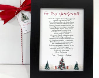 Personalized Grandparent Christmas Poem - Framed Gift