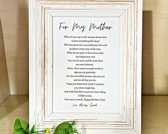 For My Mother PDF, Mother's Day Poem, Mother's Day Printable, Mother's Day Personalized Poem, Mother's Day Download, Gift from Daughter