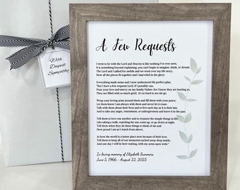 Personalized Memorial Poem: Loss of Mother/Father Gift, Poem for Grieving Friend, Sympathy Poem, Framed Memorial Poem