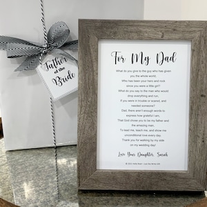 Father of the Bride Poem, Personalized Framed Dad Poem, Personalized Dad Wedding Gift with Gift Wrap, Wedding Gift from Daughter