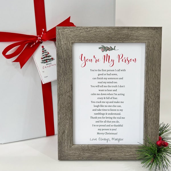 Christmas Best Friend Poem, You're My Person Poem, Christmas Poem for husband or wife, Christmas Poem for boyfriend or girlfriend