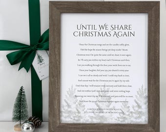 Christmas Memorial Poem, Christmas Gift from Above, Christmas Gift for Loss of a Loved One, Missing You at Christmas Gift, Framed Poem