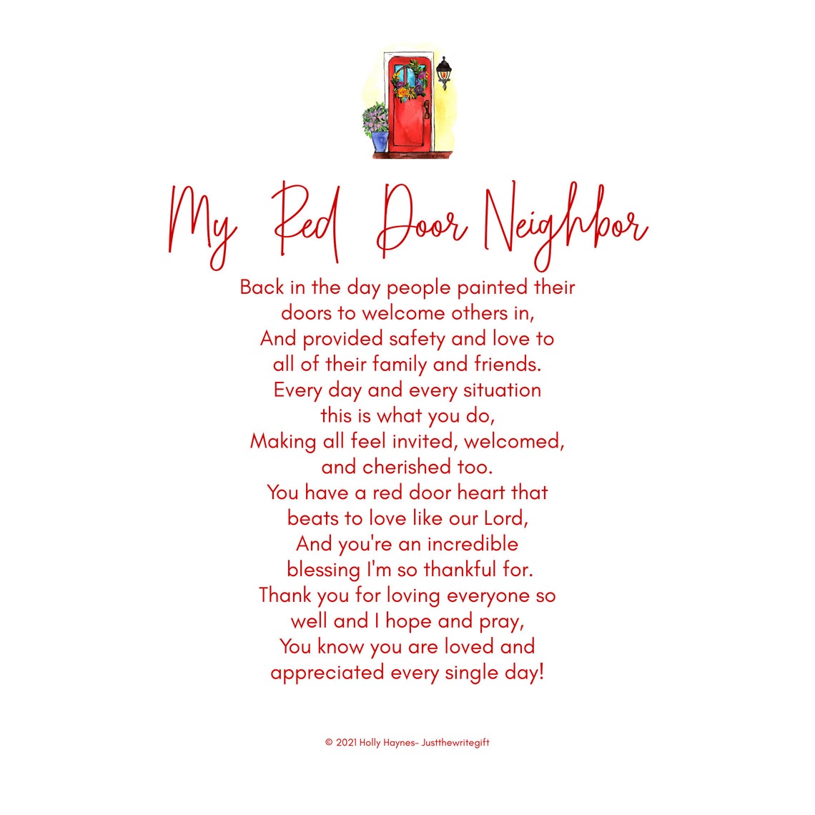 Gift for Neighbor Neighbor Poem Thank You Neighbor Gift | Etsy