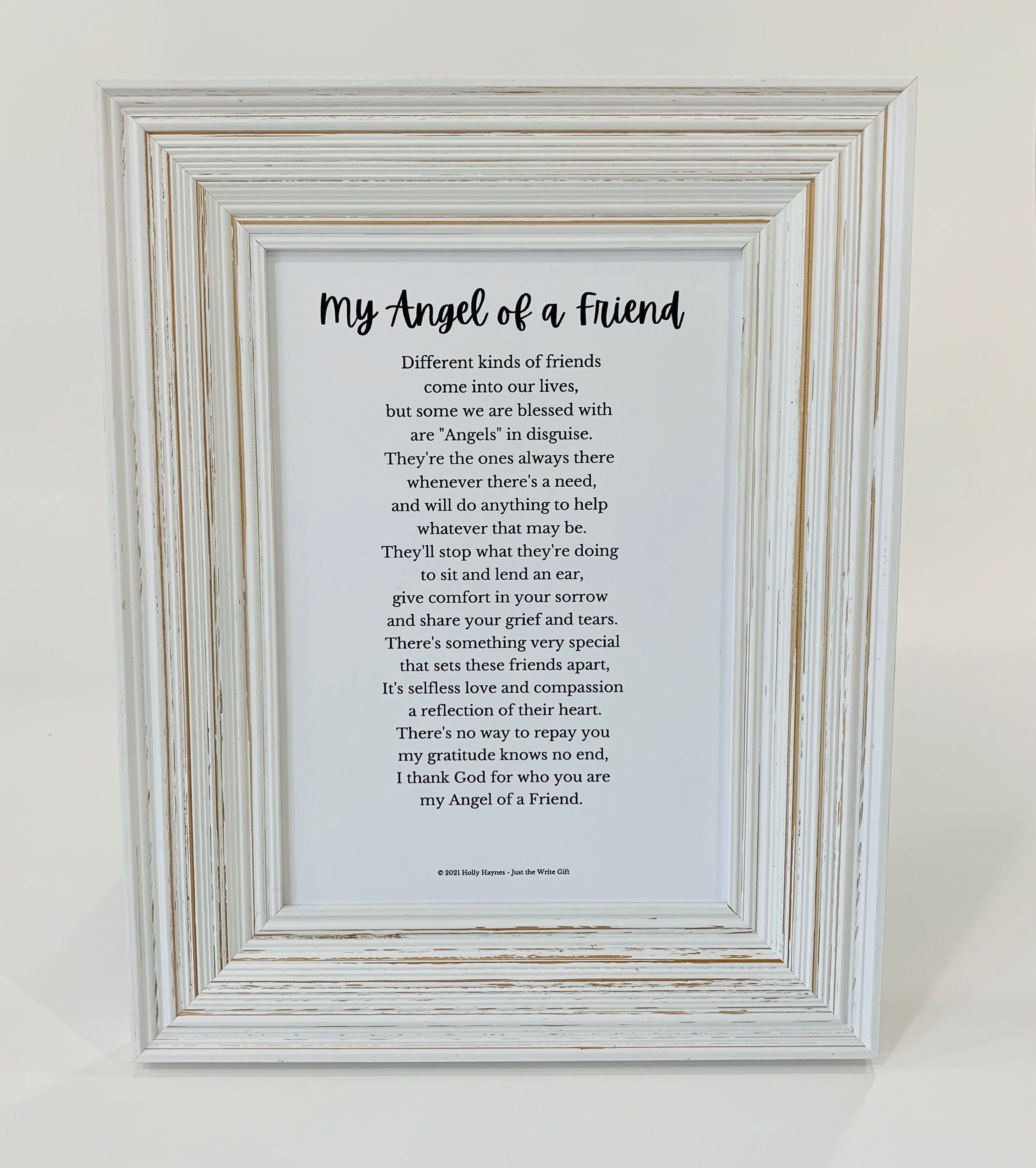 Angel Friendship Poem Framed Angel Poem Angel Poem Best Etsy