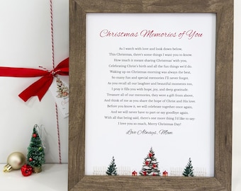 Christmas Memorial Poem, Christmas Gift from Above, Christmas Sympathy Gift, Framed Christmas Remembrance Gift, Christmas Missing You Gift