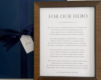 Dad Birthday Gift, Personalized Gift for Dad, Personalized Gift from Daughter or Son, Framed Dad Poem, Framed Dad Gift