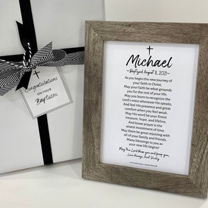 New Christian Gift, Framed Personalized Baptism Poem, Christian Baptism Poem, New Christian Poem, Gift Wrapping
