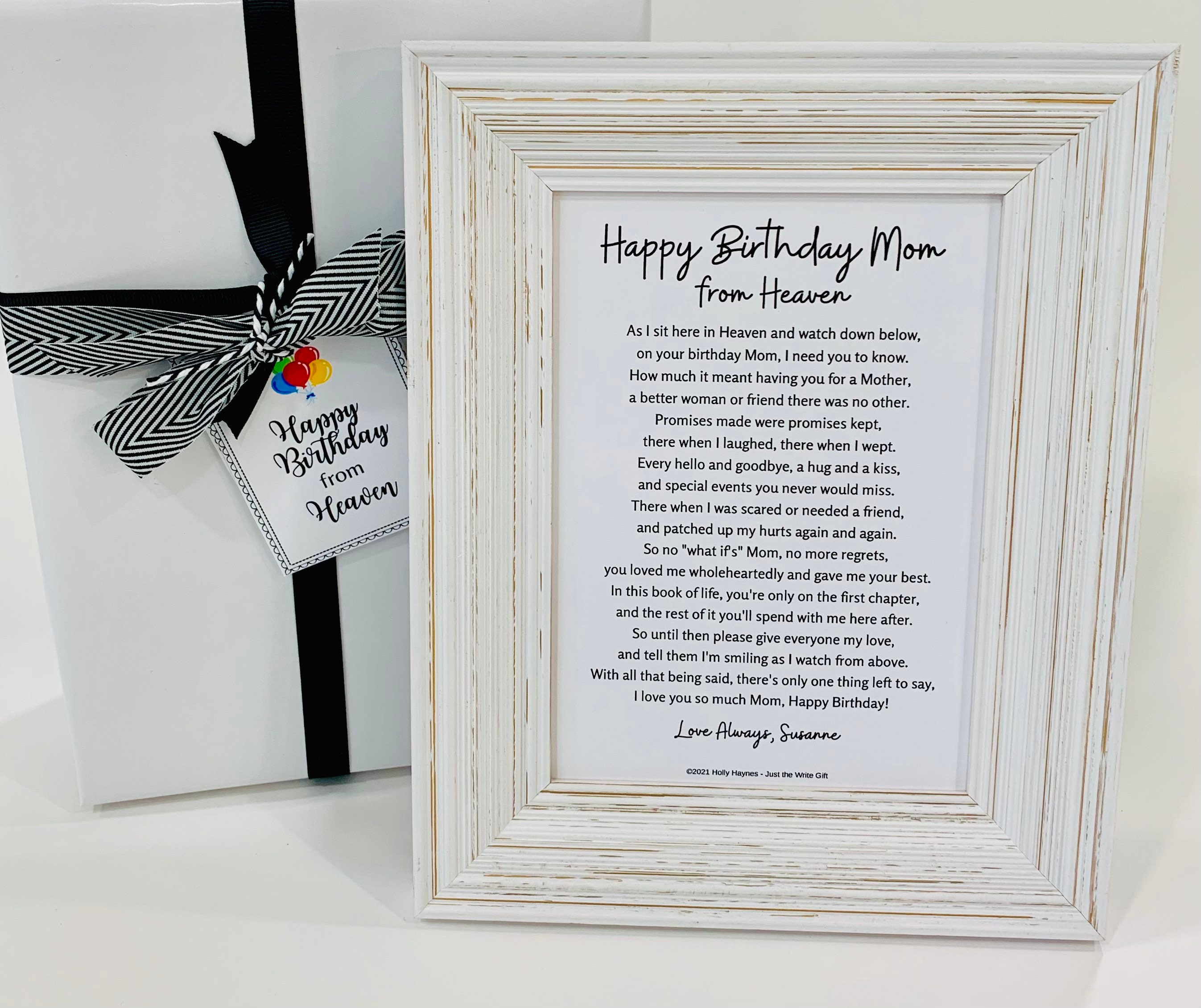 Happy Birthday From Heaven Poem Framed Loss Of Daughter Poem - Etsy