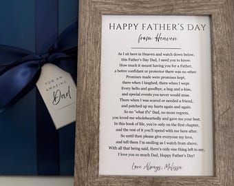 Happy Father's Day from Heaven, Father's Day Memorial Poem Gift: Loss of Child, Grieving Dad, A Letter from Heaven on Father's Day, Dad Poem