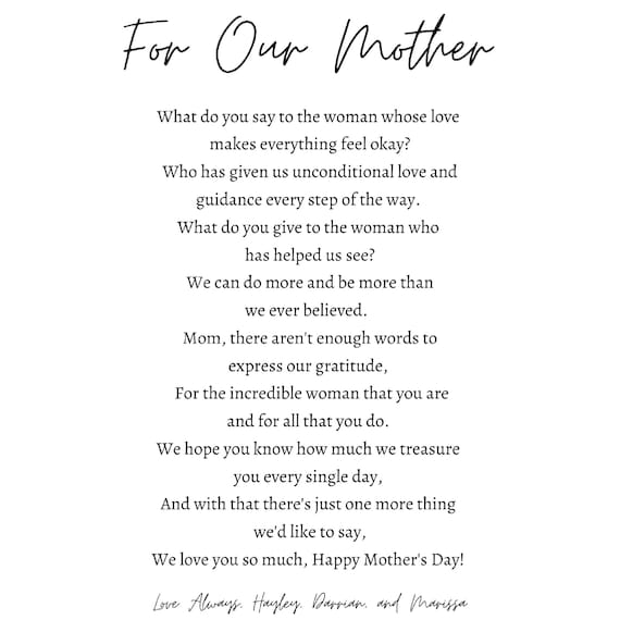 Stampa Di Poesie Per La Festa Della Mamma: Regalo Floreale Da Parete (download Digitale) - Italia - Foto 2