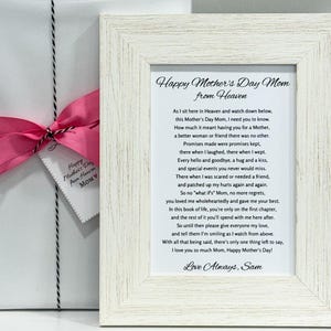 Mother's Day Poem Gift: Loss of Daughter/Son, Grieving Mom imagem 1