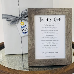 Dad Birthday Poem, Personalized Dad Gift from Daughter, Personalized Dad Birthday Poem, Birthday Poem from Daughter, Gift from Daughter