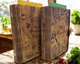 Personalized Recipe Book Binder Christmas Gift for Mom Custom Cookbook Birthday Gift For Mom Mother Family Cookbook Baking Gifts for Her