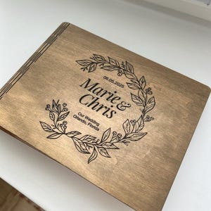 Personalized Photo Album, Wooden Photo Album Engraved, Scrapbook Album for Her, Custom Family Photo Album, Custom Couple Memory Book