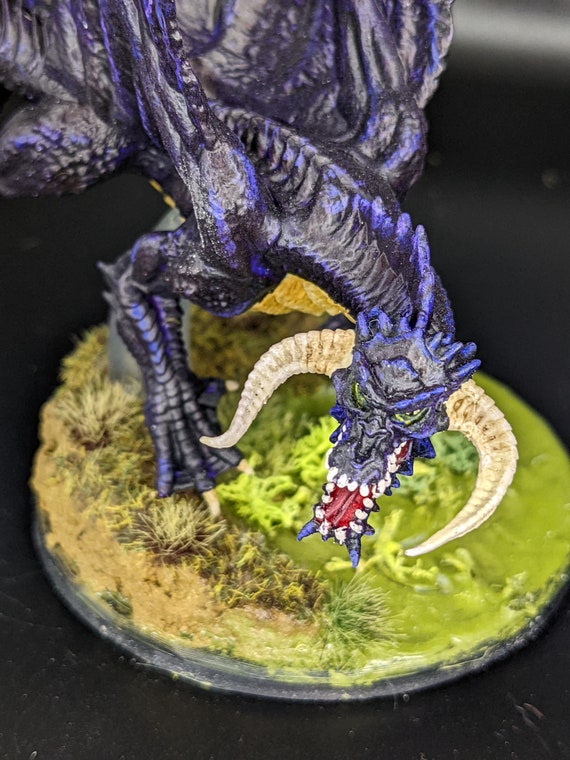 Painted Black Dragon Miniature Etsy