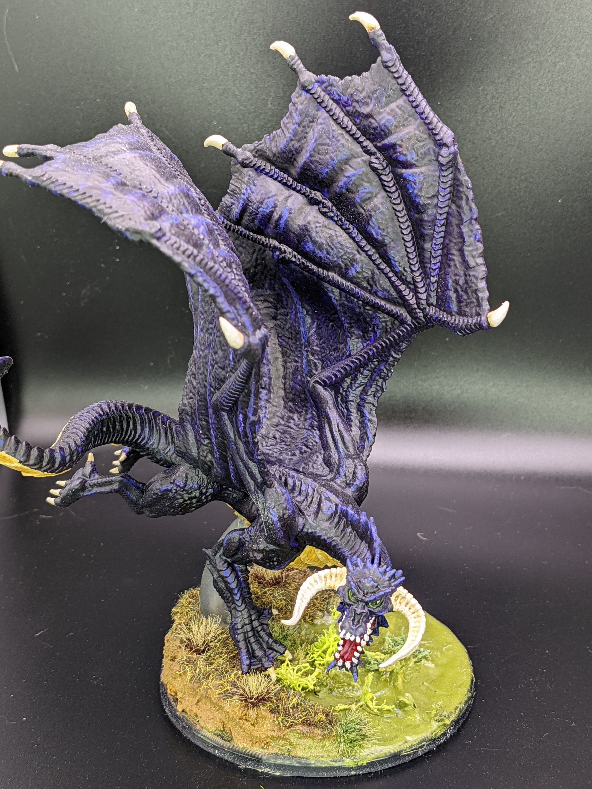 Painted Black Dragon Miniature Etsy