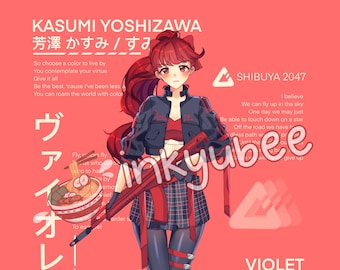 Cyberpunk Kasumi Yoshizawa Print (5" x 7")