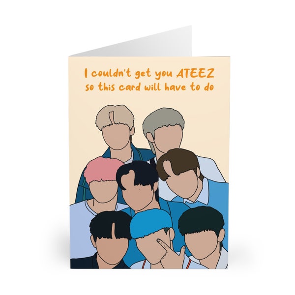 ATEEZ Birthday Card - KPOP greeting card, ATINY, special occasion, KPop fan - A5 & A6