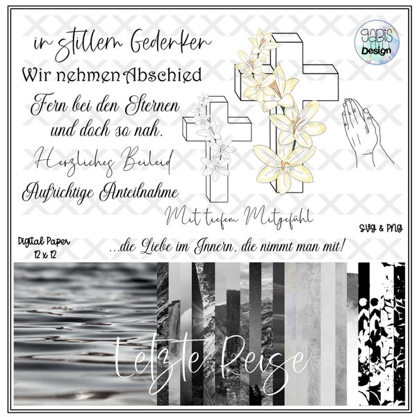 Digistamp*Letzte Reise* basteln scrapbooking Digipapier plotten Trauer Beileid Abschied  svg png