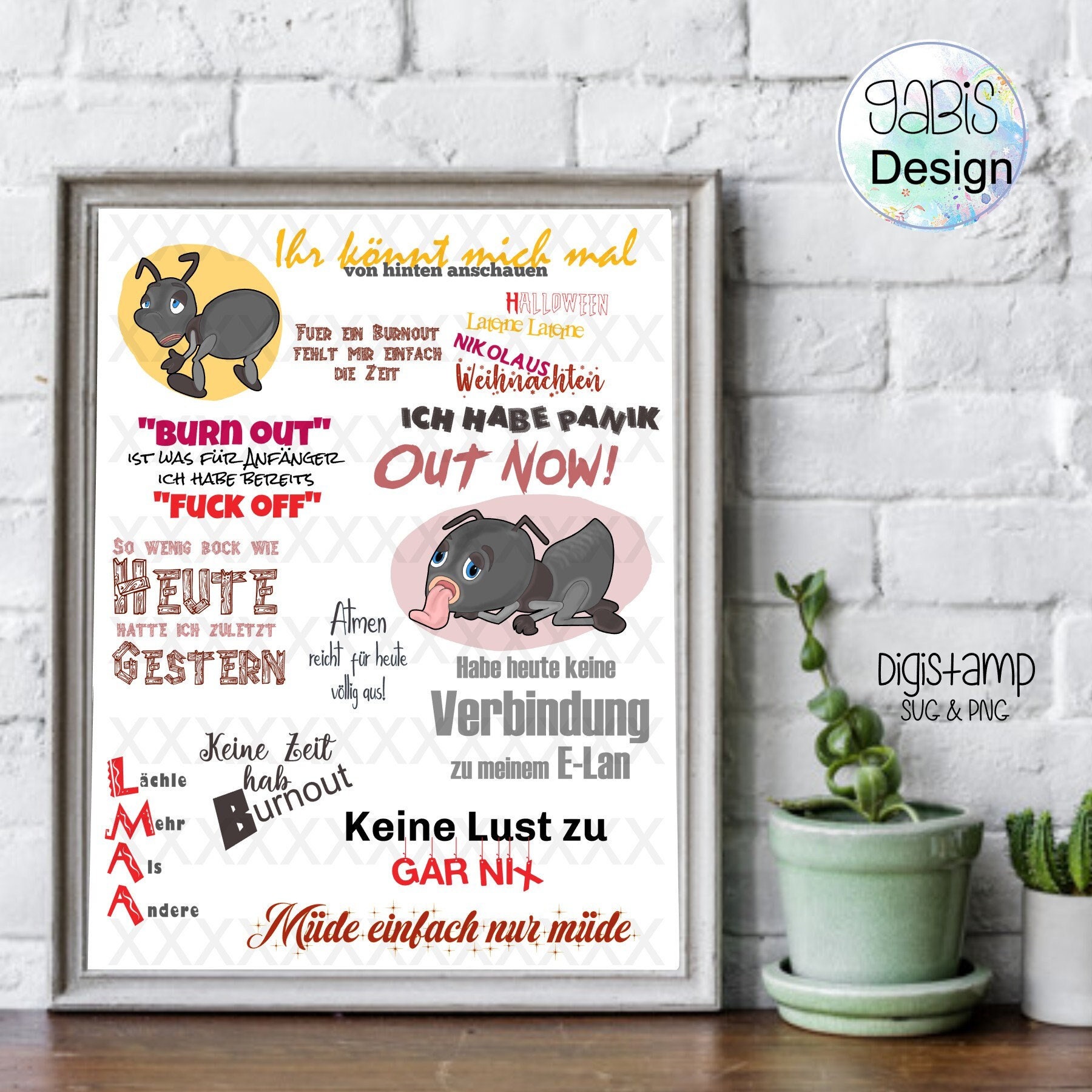 Digistamp Set Armin Ameise basteln scrapbooking Digipapier plotten
