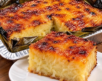 GLUTEN-FREE Creamy and cheesy cassava cake 8”x8” square or round pan
