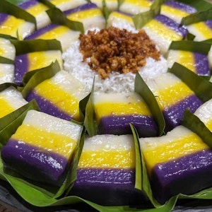 Not your ordinary Sapin Sapin made with bits of jackfruit, coconut strips and Ube jam