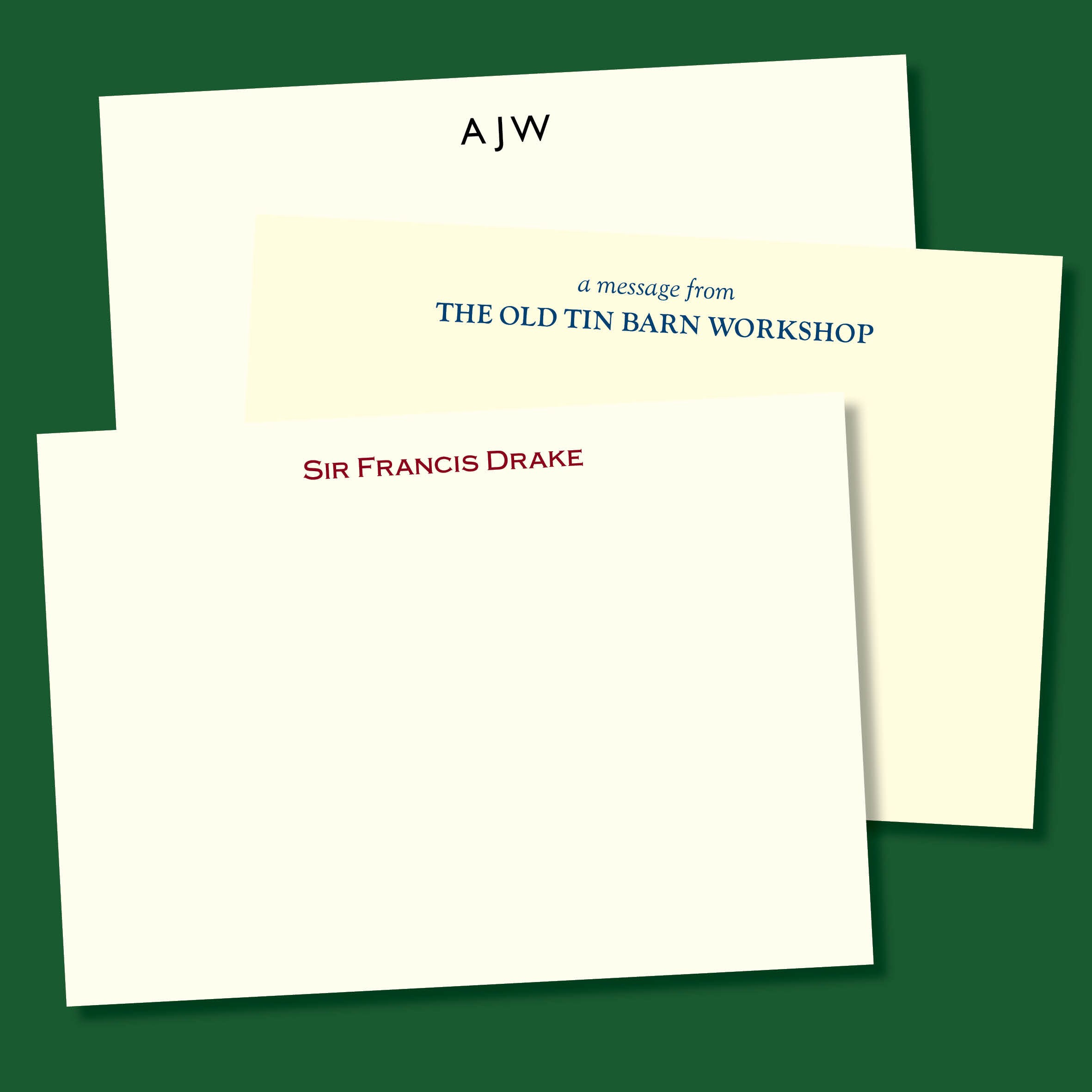 50 Personalised correspondence / note cards printed on Etsy