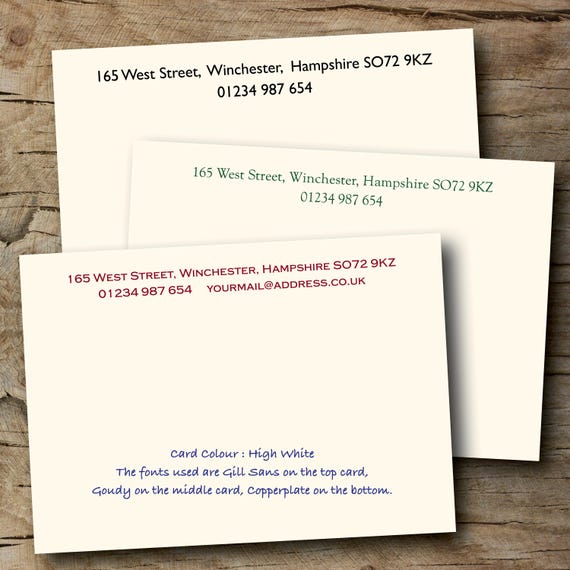 Correspondence cards, 100 personalised cards with matching envelopes, printed on  300gsm Conqueror HIGH WHITE