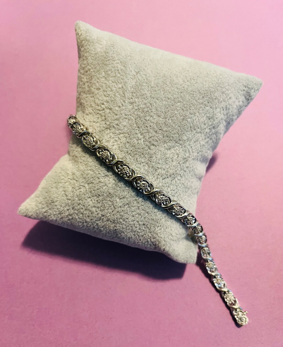 925 Dazzling Cascade Diamond Bracelet Etsy