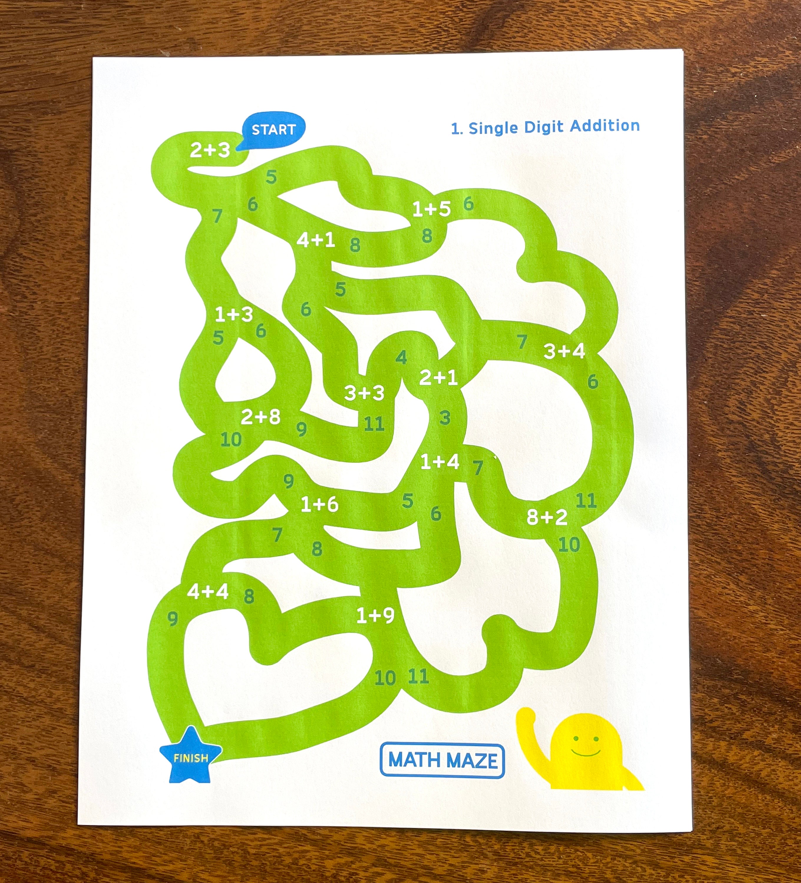 Math Maze for Kids, Printable Maze, Easy Maze, Kids Maze, Math Activity
